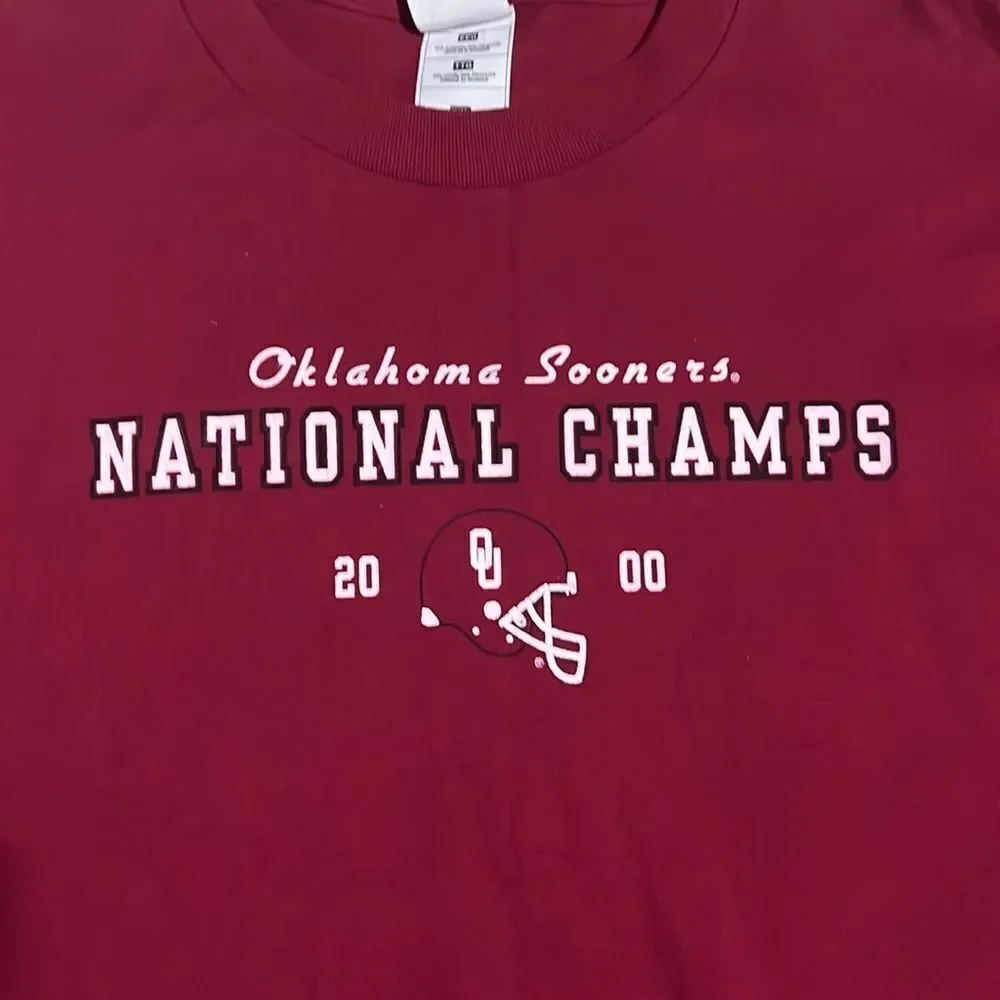🔥🏈 Pure VINTAGE OU Oklahoma SOONERS 2000 National Champs - Mens 2XL - Perfect - Picture 2 of 4